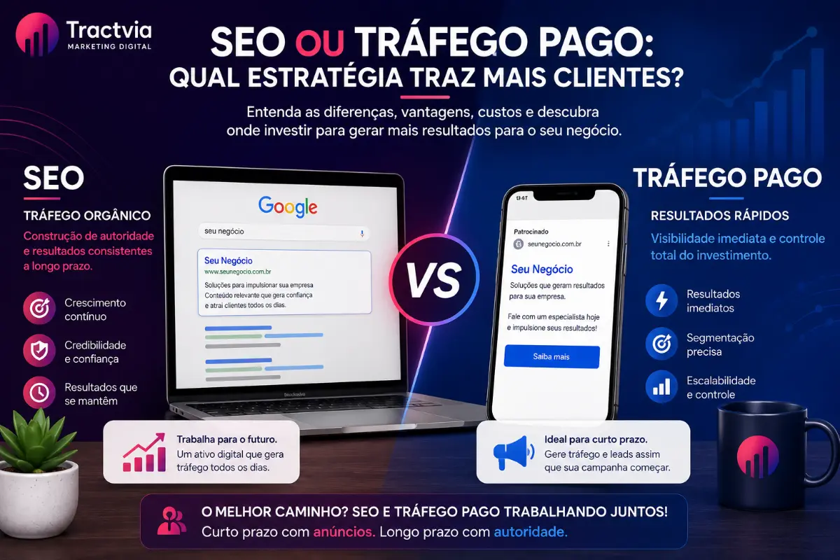 SEO ou tráfego pago: qual estratégia traz mais clientes?